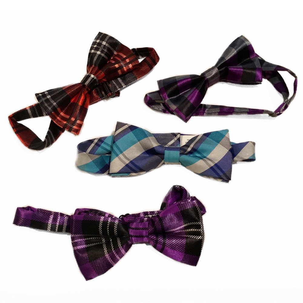 4/$15 💗 Bundle of 4 Adjustable Tied Bow Ties Mens Sized